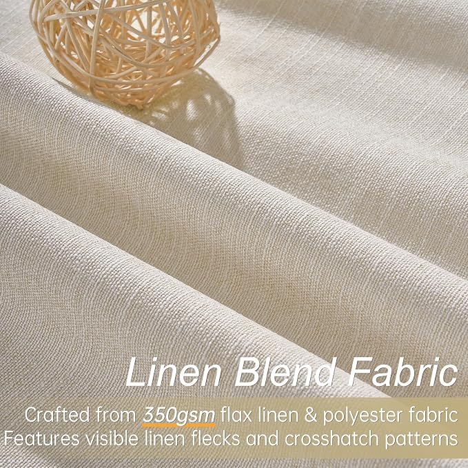 Topfinel Beige 90 Inch Thermal Blackout Curtains - Image 3