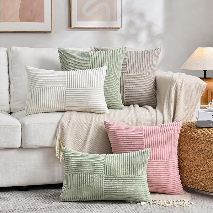 Fancy Homi 2 Packs Blush Pink Decorative Throw Pillow Covers 16x16 Inch - Image 6