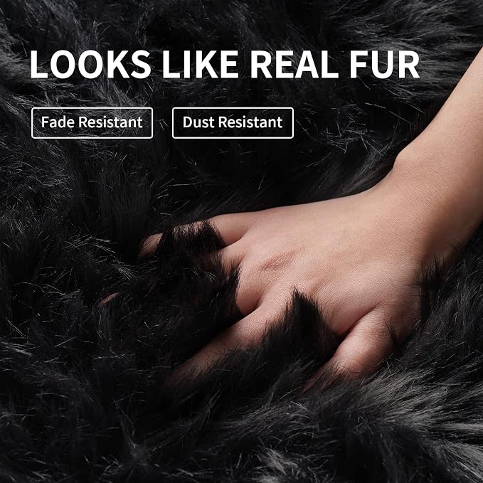 Faux Fur Rug for Bedroom, Fluffy Runner Rugs Soft Sheepskin Rug Sofa Couch Seat - Image 4