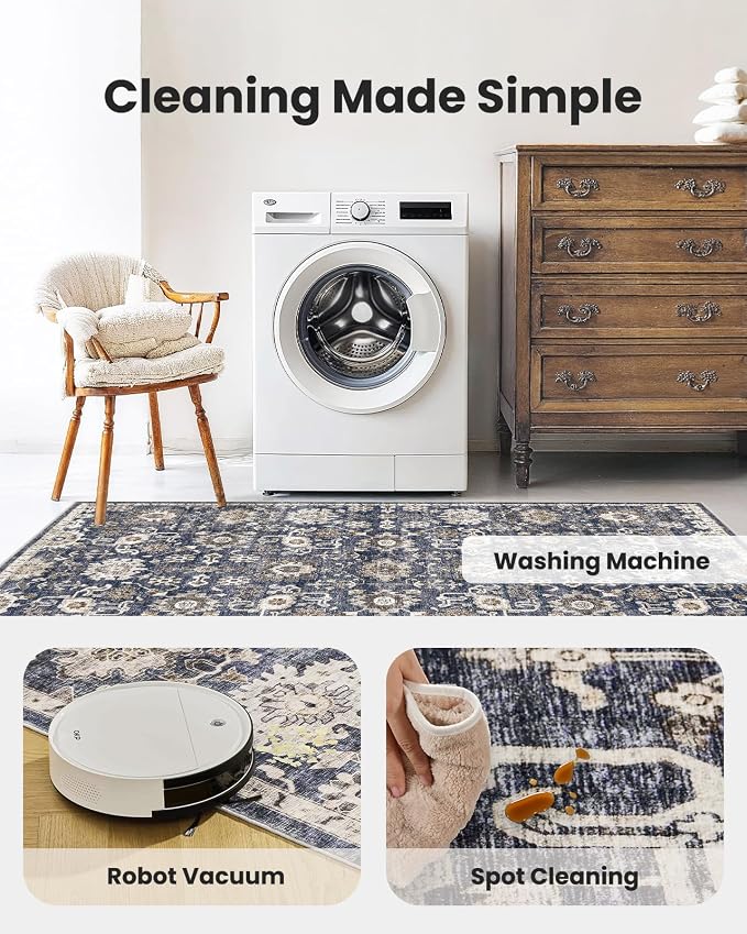 AMADA HOMEFURNISHING 2x6 Washable Runner Rug, Low-Profile Kitchen Rugs - Image 5