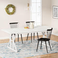 Tribesigns Farmhouse Dining Table for 6 People, 70.8-Inch Rectangular Wood Dining Table, Rustic Kitchen Table with Heavy Duty Metal Legs for Dining Room