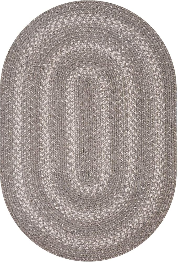 Grey Cloud Jute Braided Oval Rugs, 27x45 - Grey, Warm Farmhouse Decor, Perfect for Laundry Rooms, Kitchens and Entryways - Reversible and Easy to Clean