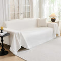 MYSKY HOME Oversized Sofa Cover for 3 Cushion L Shaped Sectional Couch, Pet Friendly Non Slip Furniture Protector for Kids, Dogs, 91"x150", White