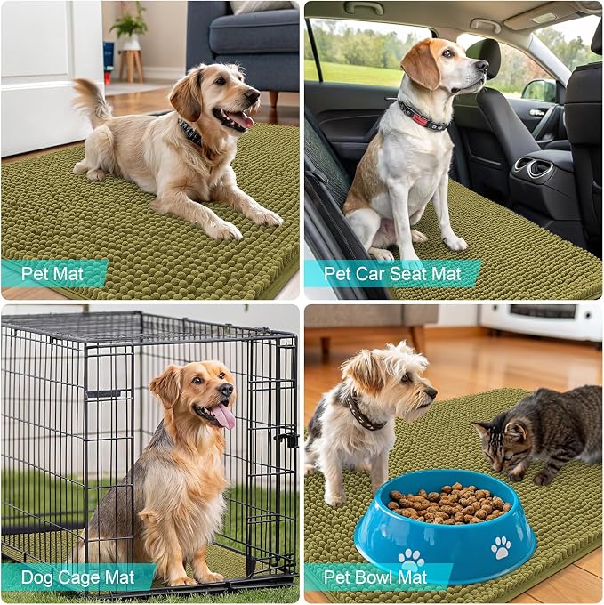 OLANLY Dog Door Mat for Muddy Paws 34x21, Absorbs Moisture and Dirt, Absorbent - Image 7