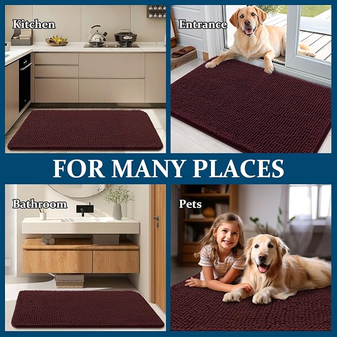 OLANLY Dog Door Mat for Muddy Paws 40x24, Absorbs Moisture and Dirt, Absorbent - Image 8