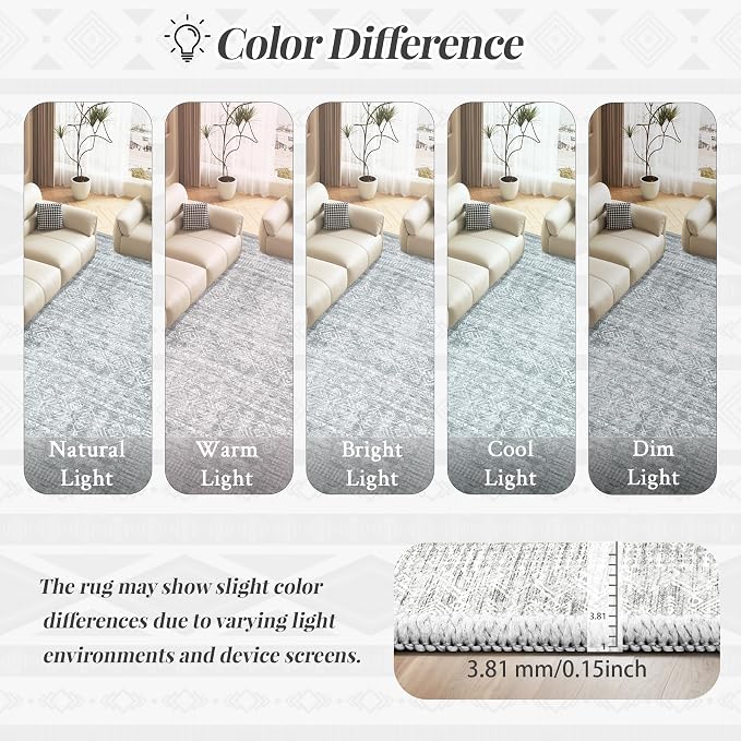 Washable Area Rug 5x7: Moroccan Rug - Image 7