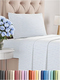 Twin XL Size 3 Piece Sheet Set - Comfy Breathable & Cooling Bed Sheets Set - Hotel Luxury Bedding for Women, Men, Kids, Teens, Boys & Girls - Deep Pockets and Wrinkle Free - Oeko-Tex - Blue Stripes 2