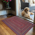 Jamestown Burgundy Small Braided Rug, Jute, 27"x45" Rectangle - Rustic Primitive Decor for Entryway, Bathroom, Everywhere