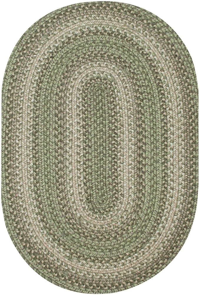 Grassland Oval Woven Rug 27x45 - Country Style Braided Indoor Entryway Rug for Rustic Decor