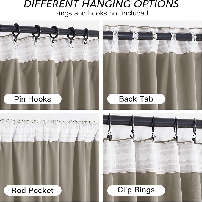RYB HOME Blush Velvet Curtains 96 inches 2 Panels Set, Thermal Insulated - Image 4