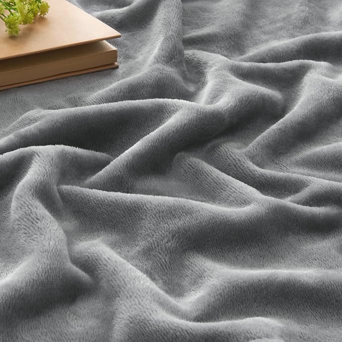 BEDELITE Fleece Blankets Queen Size Grey Throw Blankets - Image 4