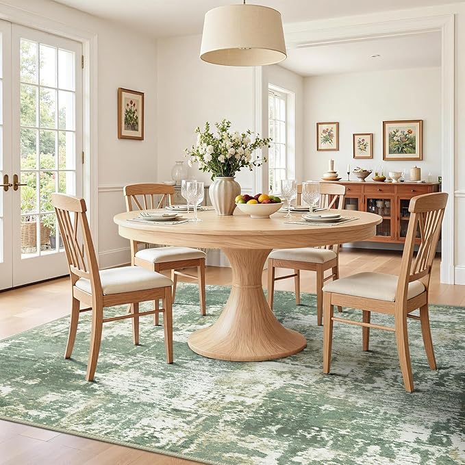 Washable Area Rugs 7'x9' Non-Slip Modern Abstract Soft - Image 2