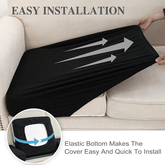 Couch Cushion Cover Chaise Lounge Cover Washable Separate Seat Chaise Couch - Image 5