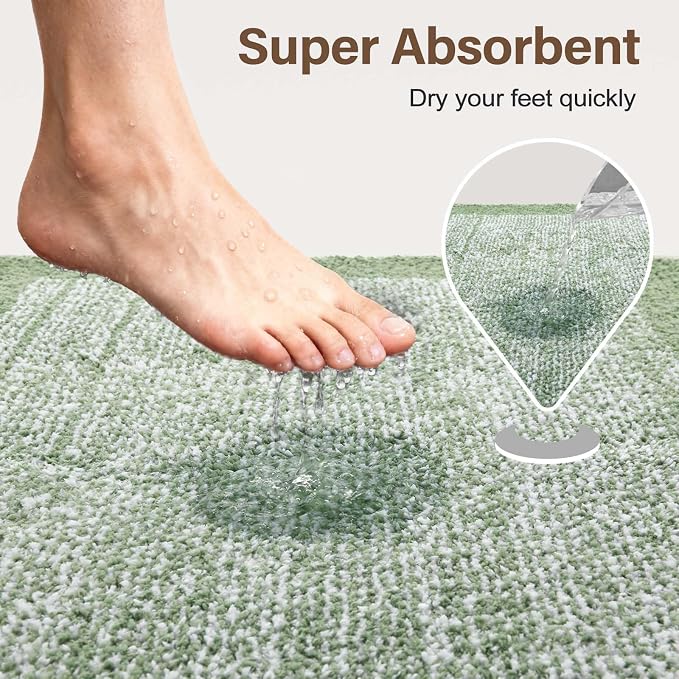 Bathroom Rugs 30x20 Non Slip Washable, Soft Absorbent Quick Dry Mats - Image 7