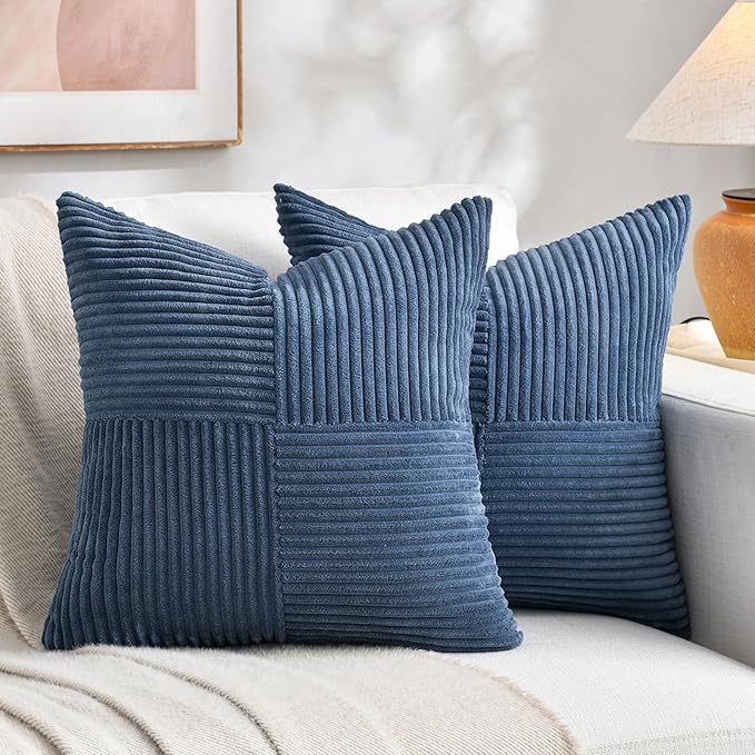 Fancy Homi 2 Packs Dusty Blue Samll Decorative Throw Pillow Covers 14x14 Inch by Fancy+Homi