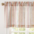 jinchan Valance Curtain Linen Textured Striped Window Curtain by JINCHAN