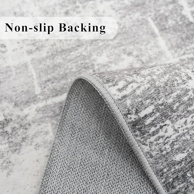 Washable 2x10 Kitchen Runner Rug: Abstract Farmhouse Bathroom Entryway Rug Soft - Image 3