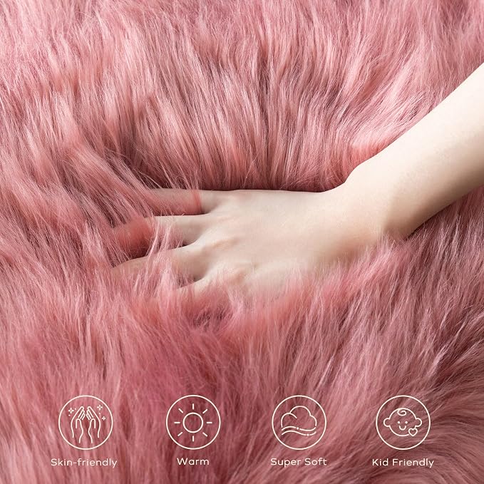 Ashler Faux Fur Rug, Fluffy Shaggy Area Rug Ultra Soft 2.3 x 3.3 Feet Sheepskin - Image 7