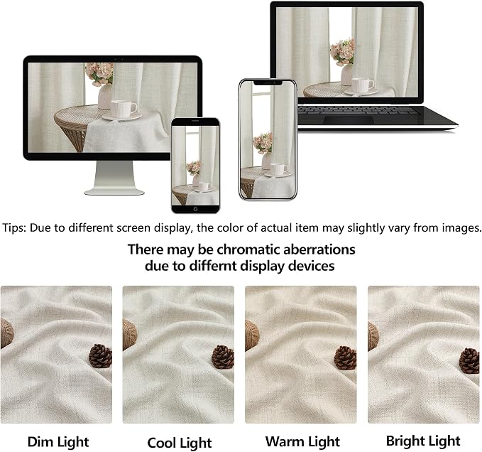 OWENIE Natural Valances for Windows 1 Pcs 18 Inch Length, Light Filtering - Image 9