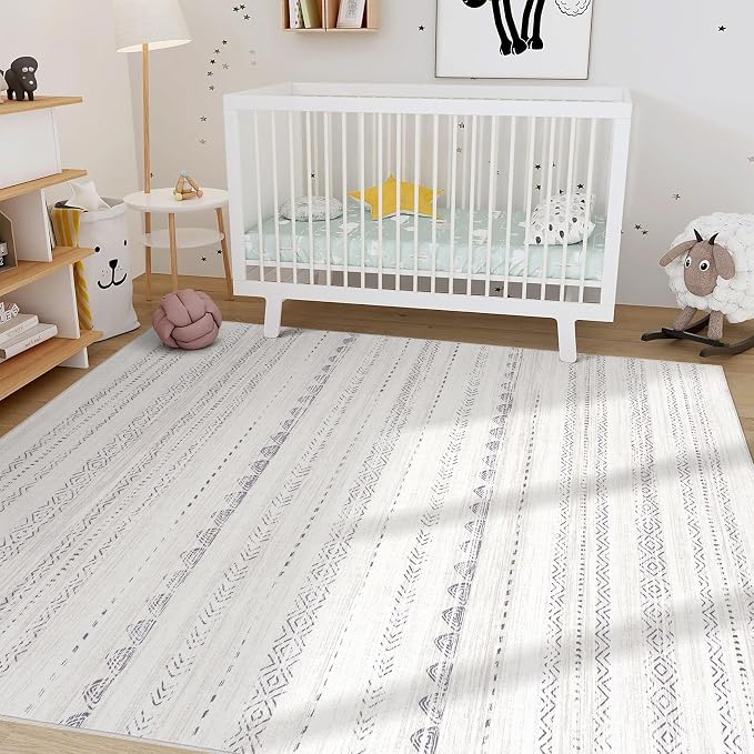 Nakagishi Area Rug Living Room Rugs: 5x7 Washable Boho Large Neutral Farmhouse - Image 8