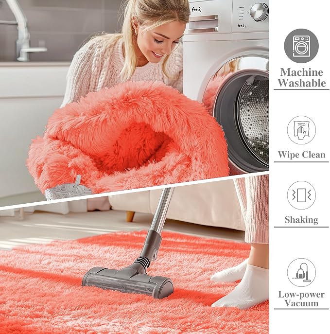 OLANLY Area Rugs for Living Room Bedroom, Machine Washable 4x5.9 ft Soft Fluffy - Image 2