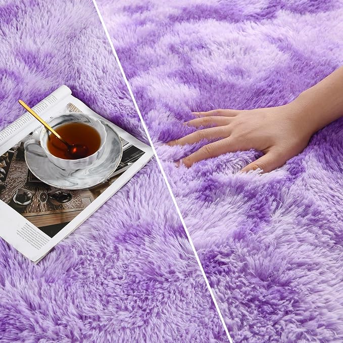 Deerhoo Large Shag Area Rugs 5 x 8, Tie-Dyed Plush Fuzzy Rugs - Image 4