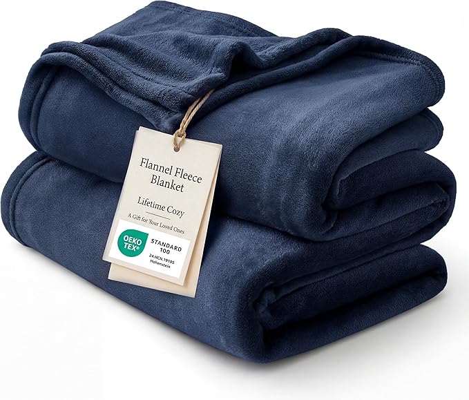 Bedsure GentleSoft Fleece Bed Blankets Large Size Navy by BEDSURE