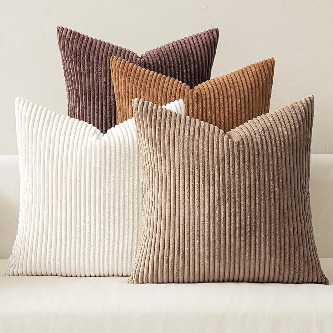 MIULEE Boho Farmhouse Throw Pillow Covers 24x24 Inch Set of 4 Rustic Mordern by MIULEE