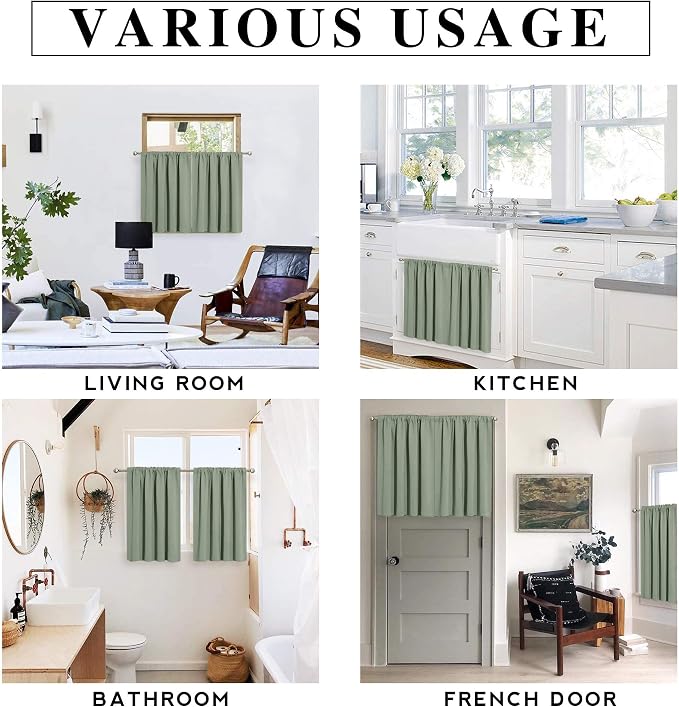 RYB HOME Blackout Curtains for Bedroom Living Room 72 inches Long, Thermal - Image 8