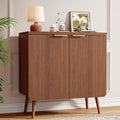 Sideboard Buffet Cabinet with Storage, 2 Doors Wood Entryway Cabinet, Modern Accent Cabinet with Solid Wood Feet & Adjustable Shelves, Multifunctional Console Table for Living Room, Kitchen, Hallway