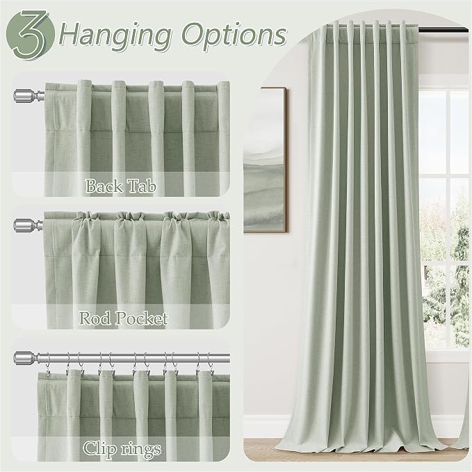 Guken 100% Blackout Curtains 120 Inch Length 2 Panels Set - Image 6