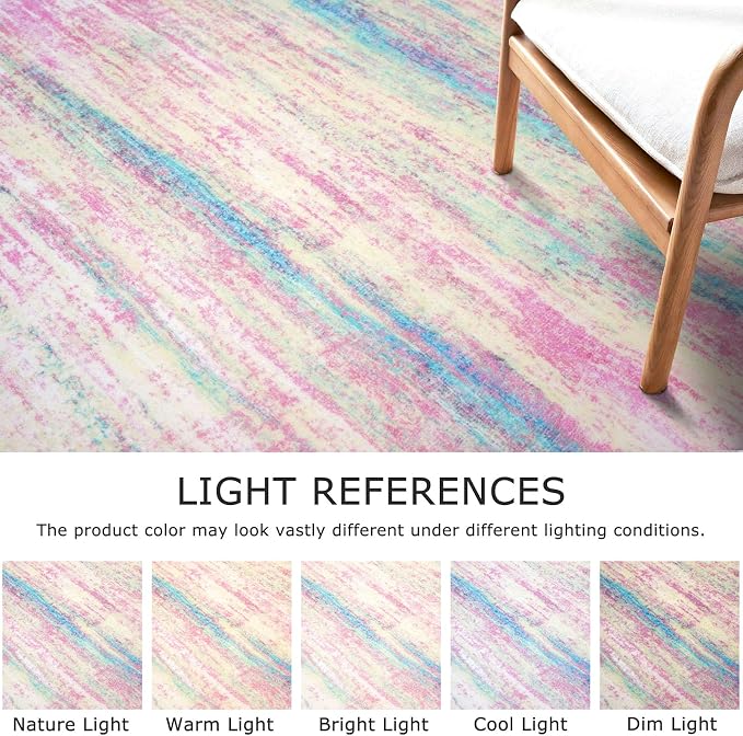 KOZYFLY Modern Abstract Runner Rug 2x6 Multi Pink Runners - Image 4