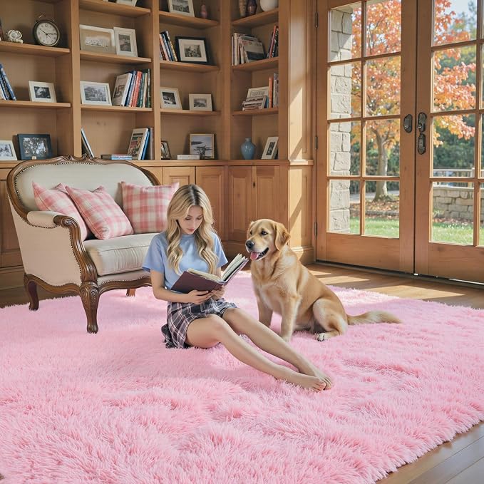 Area Rugs 10x14 Living Room, Shaggy Carpet Soft Plush Furry Bedside Rug Large - Image 4