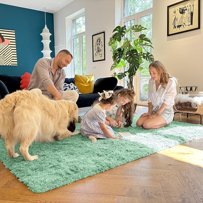 OLANLY 2x3 Machine Washable Small Bedside Rug, Soft Fluffy Shaggy Entryway - Image 7