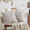 Fancy Homi 2 Packs Neutral Grey Big Decorative Throw Pillow Covers 24x24 Inch by Fancy+Homi