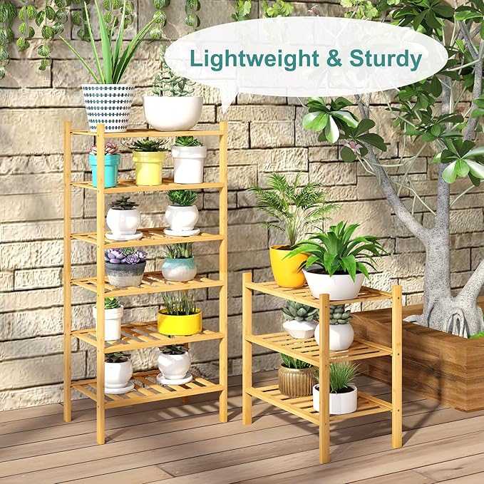 Small Shoe Rack, 6-Tier Shoe Shelf for Entryway, Bamboo Wood Shoe Rack for Closet & Hallway, Long 17.2IN | Beautiful | Functional | Sturdy | Durable