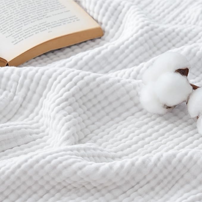 Bedsure 100% Cotton Muslin Blanket Queen Size by BEDSURE
