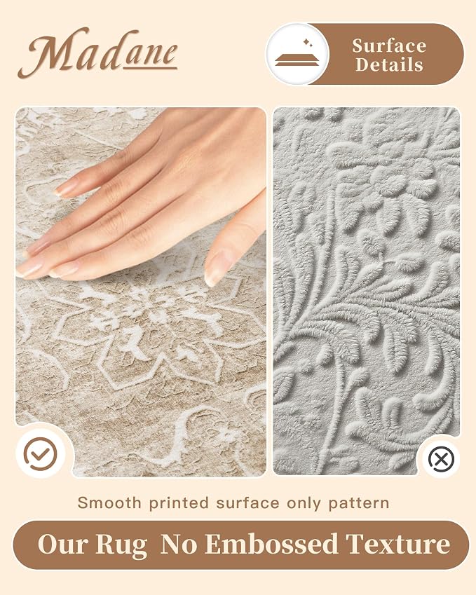Madane Runner Rug 2x10 for Hallway, Kitchen Non-Slip Runner Rug - Image 4