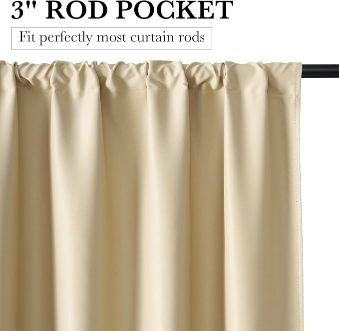 RYB HOME 100% Blackout Basement Curtains 24 inches Long, Heat & UV Blocking - Image 3