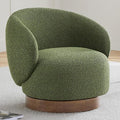Swivel Accent Chair Round Barrel Armchair Upholstered Performance Fabric for Living Room Bedroom Waitingroom,1 Box,Moss Green