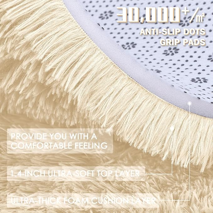 OLANLY Area Rugs for Living Room Bedroom, Machine Washable 4x5.9 ft Soft Fluffy - Image 6