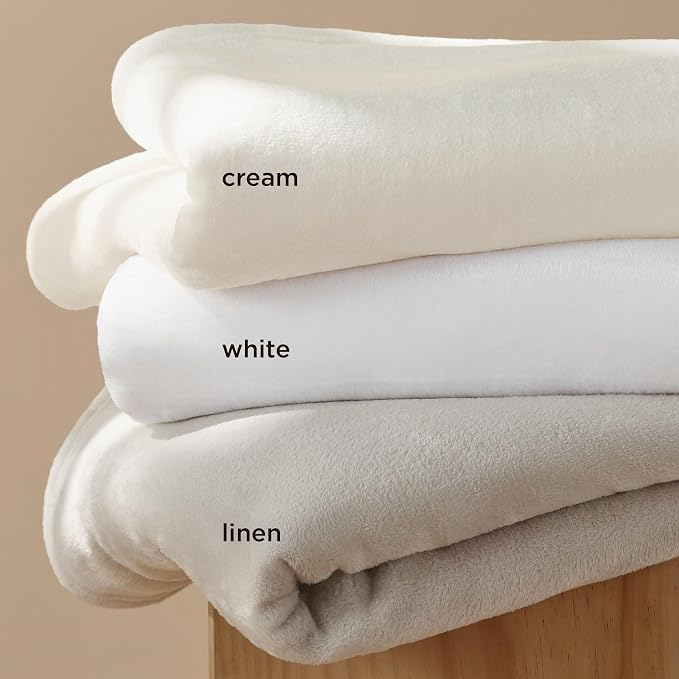Bedsure GentleSoft Fleece Throw XL Blanket White - Image 2