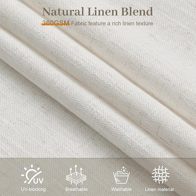 IVAPUPU Pinch Pleated Linen Curtains 102 Inches Long 2 Panels - Image 9