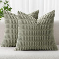 MIULEE Pack of 2 Corduroy Decorative Throw Pillow Covers 20x20 Inch Soft Boho by MIULEE