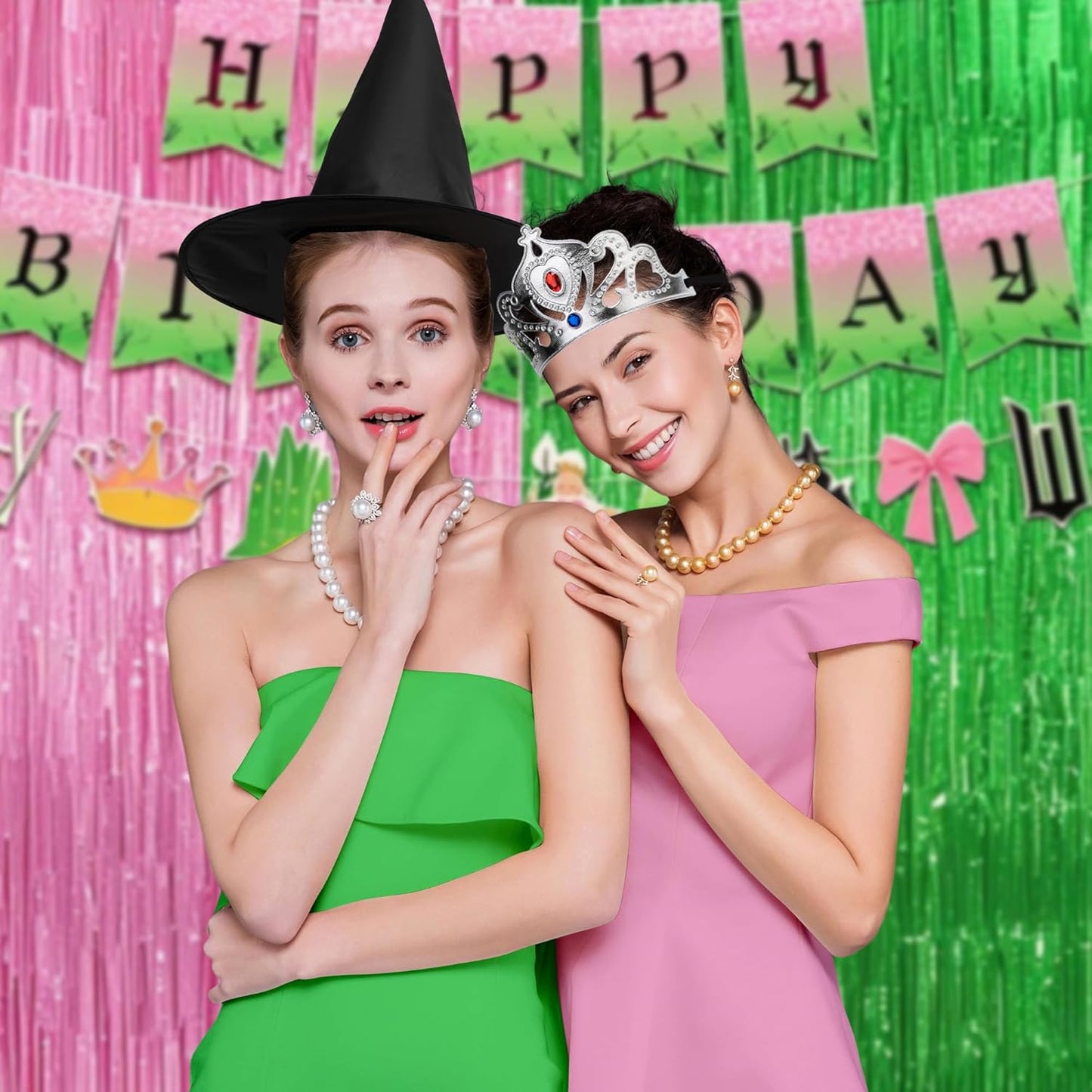 Tlswshsy 18 Pcs Princess Crowns and Witch Hats Set, Witches and Princess Party Favors, Queen Wizard Hats Decoration for Birthday Costume Cosplay Halloween Party Supplies Photo Props