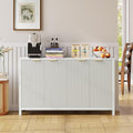 Buffet Cabinet with Storage, 55" Sideboard with 4 Doors and Adjustable Shelves, Modern Credenza Buffet Table Media Console for Dining Room Living Room Entryway, White