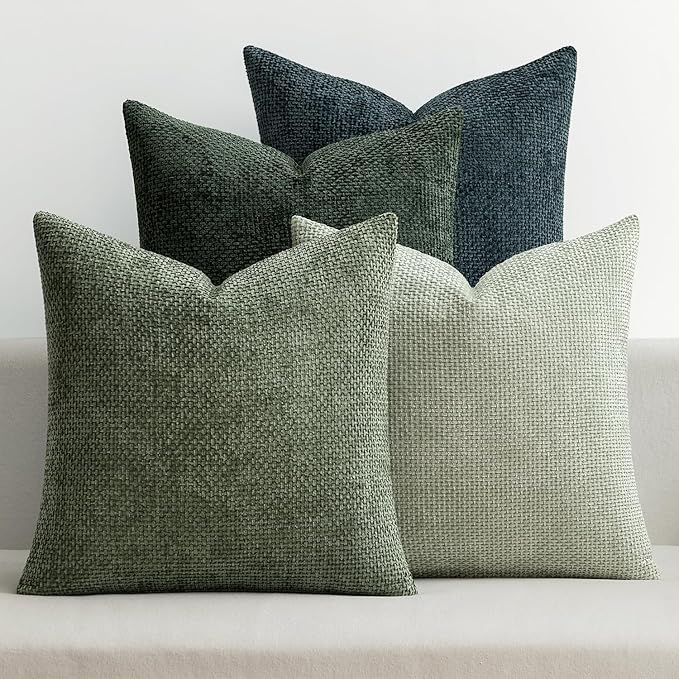 MIULEE Pack of 4 Couch Throw Pillow Covers 16x16 Inch Green Forest Soft by MIULEE