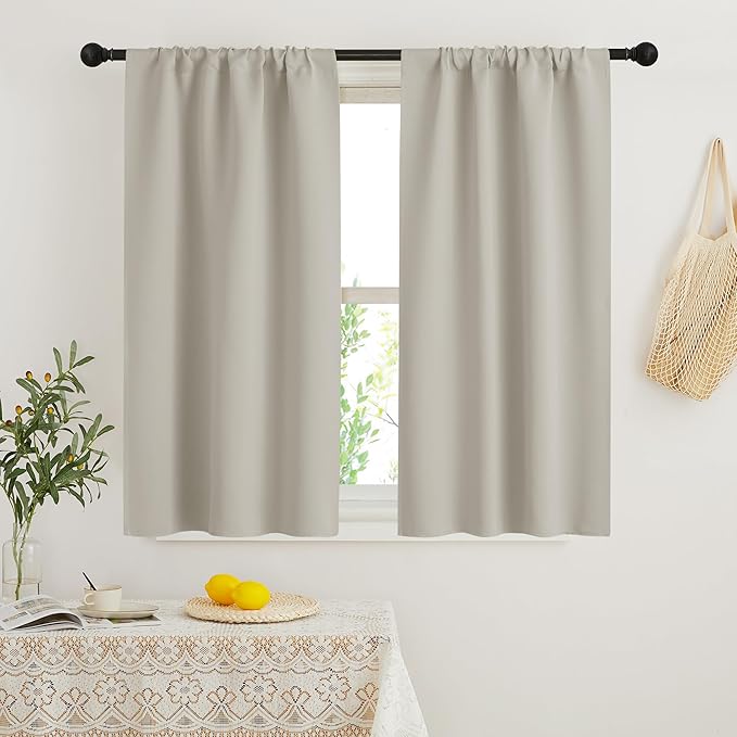 RYB HOME Short Curtains for Bedroom, Room Darkening Insulated Summer Heat Light by RYBHOME