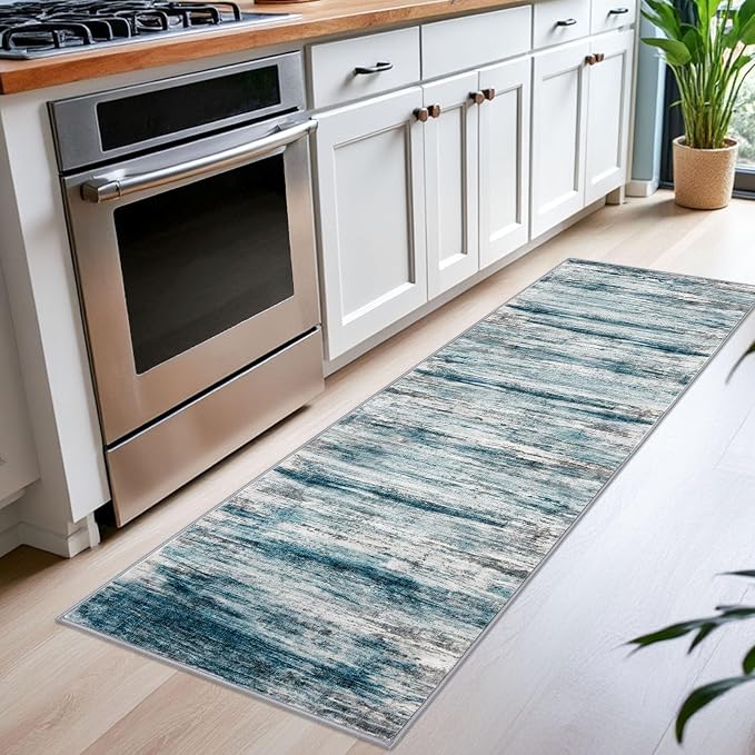 KOZYFLY Modern Abstract Hallway Runner Rug, 2x6 Washable Rug Runner Non-Slip - Image 3