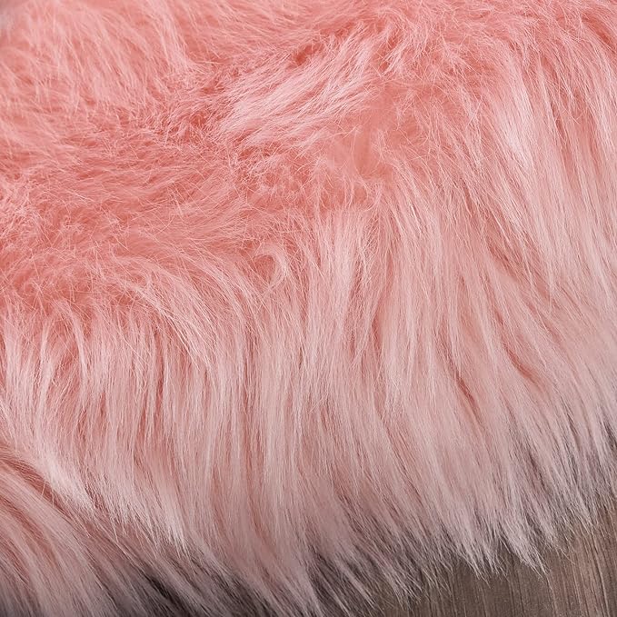 Latepis Pink Rugs for Bedroom Girls Washable Runner 2x6 Faux Fur Rug Soft Furry - Image 6